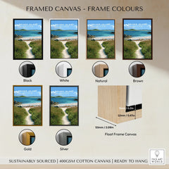 Bryher Isles of Scilly Coast Path Travel Poster — framed canvas float frame colour options