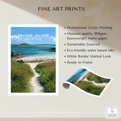 Bryher Isles of Scilly Coast Path Travel Poster — fine art print unframed quality details