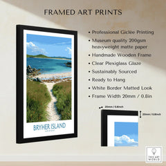 Bryher Isles of Scilly Sailboats Wall Art — framed print details measurements quality details