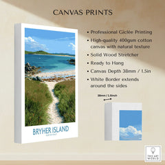Bryher Isles of Scilly Sailboats Wall Art — canvas print stretched cotton canvas details