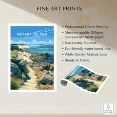 Bryher Isles of Scilly Rocky Shore Travel Poster — fine art print unframed quality details
