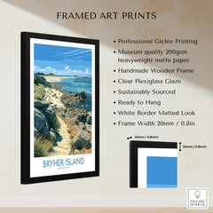 Bryher Isles of Scilly Boulder Beach Wall Art — framed print details measurements quality details