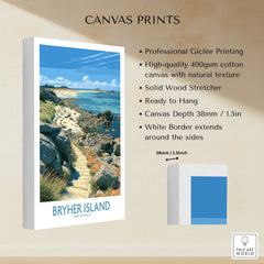 Bryher Isles of Scilly Boulder Beach Wall Art — canvas print stretched cotton canvas details