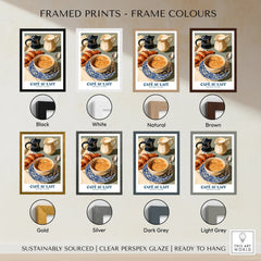French Cafe au Lait Coffee Poster - framed print colour options
