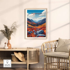 Cairngorms Print showing vibrant landscapes and rich colors in a framed display