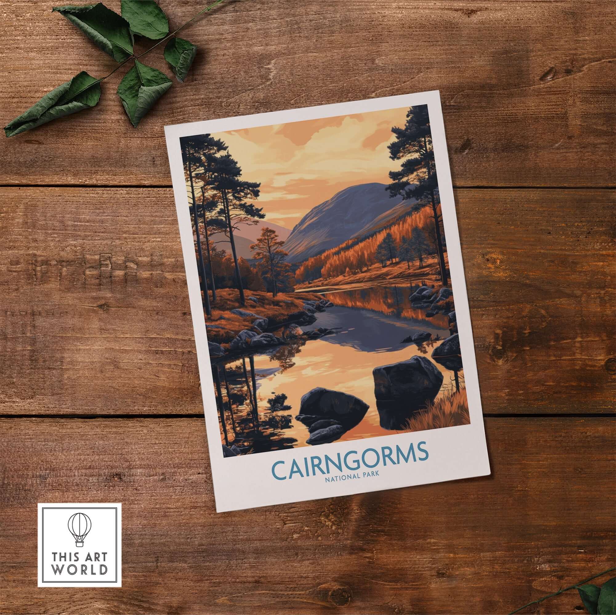 Cairngorms Wall Art Print Scotland showcasing a vibrant landscape of Cairngorms National Park.