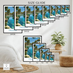 Cala d'Or Mallorca Marina Wall Art — wall art poster size guide thisartworld