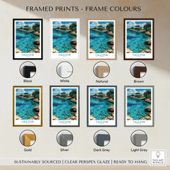 Cala d'Or Mallorca Cove Wall Art — framed print colour options