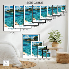 Cala d'Or Mallorca Cove Wall Art — wall art poster size guide thisartworld
