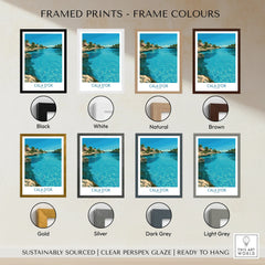 Cala d'Or Mallorca Bay Wall Art — framed print colour options