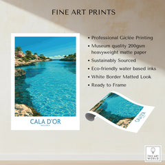 Cala d'Or Mallorca Bay Wall Art — fine art print unframed quality details