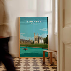 Cambridge Poster Print Wall Art | Vintage showcasing iconic Cambridge scenery and architecture in a stylish frame.