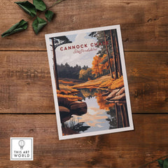 Cannock Chase Art Print showcasing vibrant landscape artwork of Cannock Chase in Staffordshire.
