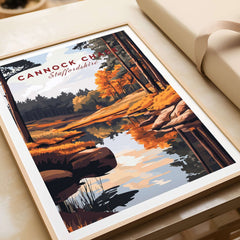 Cannock Chase Art Print featuring vibrant landscape artwork of Staffordshire nature scene.
