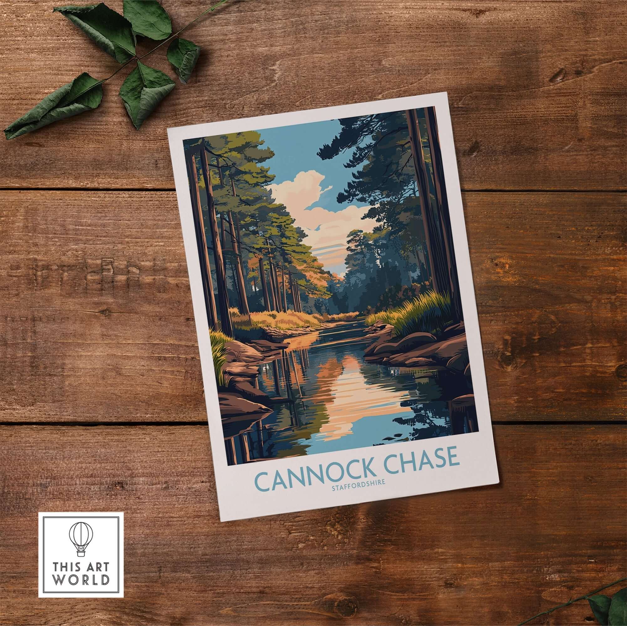 Cannock Chase Staffordshire England Poster showcasing scenic beauty and vibrant colors.