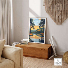 Cannock Chase Wall Art featuring serene landscapes and vibrant colors in a beautifully decorated living space.