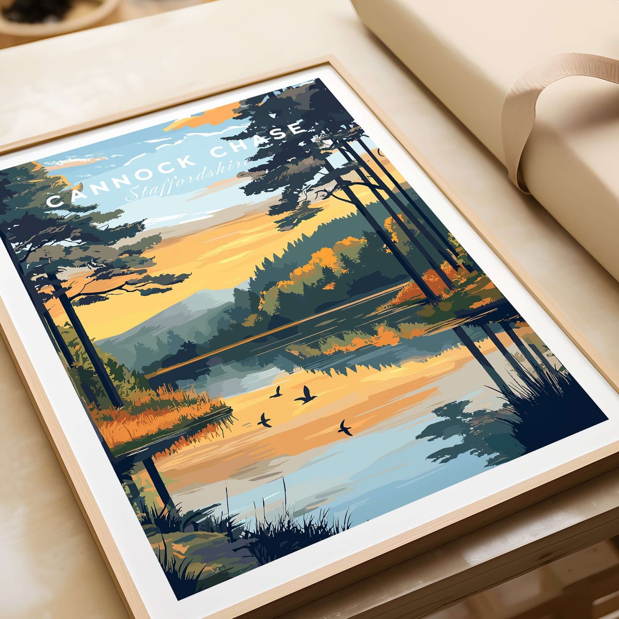 Cannock Chase Wall Art showcasing serene landscapes and vibrant colors reflecting nature's beauty.