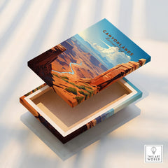 Canyonlands National Park canvas print with vivid red rock landscape and winding river art.