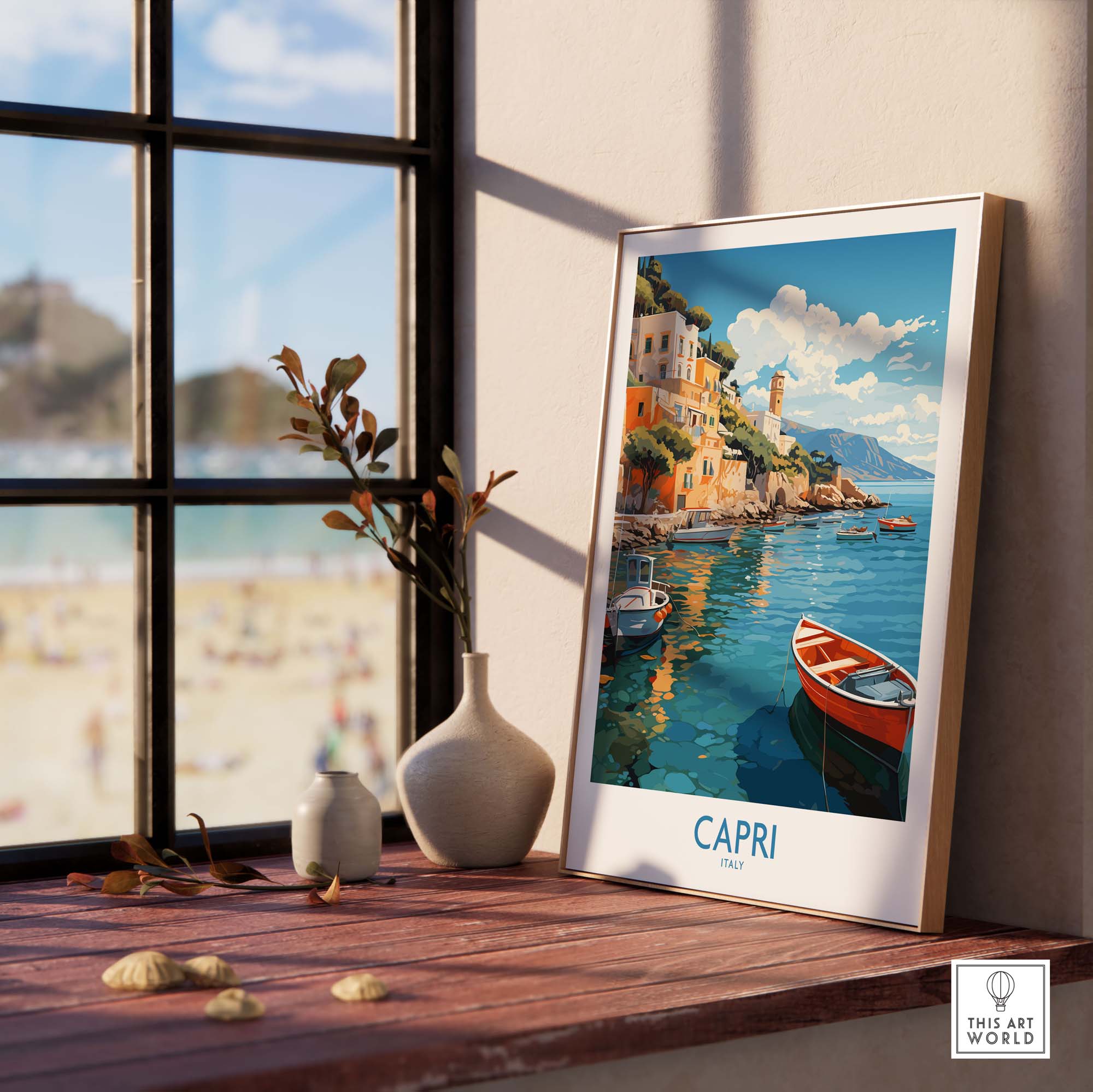 Capri Italy Wall Art Modern - Vibrant Coastal Decor – This Art World
