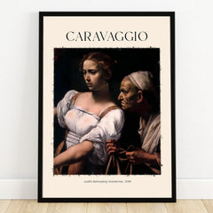Framed Caravaggio Judith Beheading Holofernes art print, classic painting wall decor