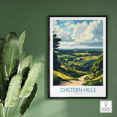 Chiltern Hills Print showcasing picturesque landscape and vibrant colors, perfect for home decor.