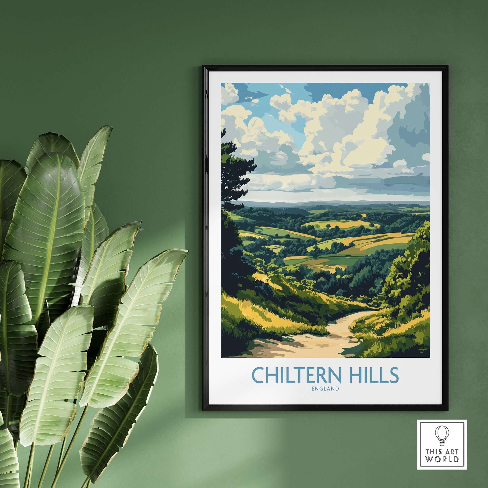 Chiltern Hills Print showcasing picturesque landscape and vibrant colors, perfect for home decor.