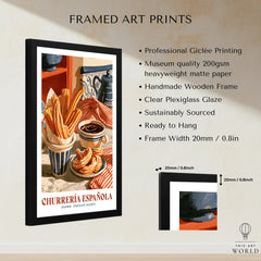 Spanish Churreria Kitchen Wall Art - framed print details measurements quality details