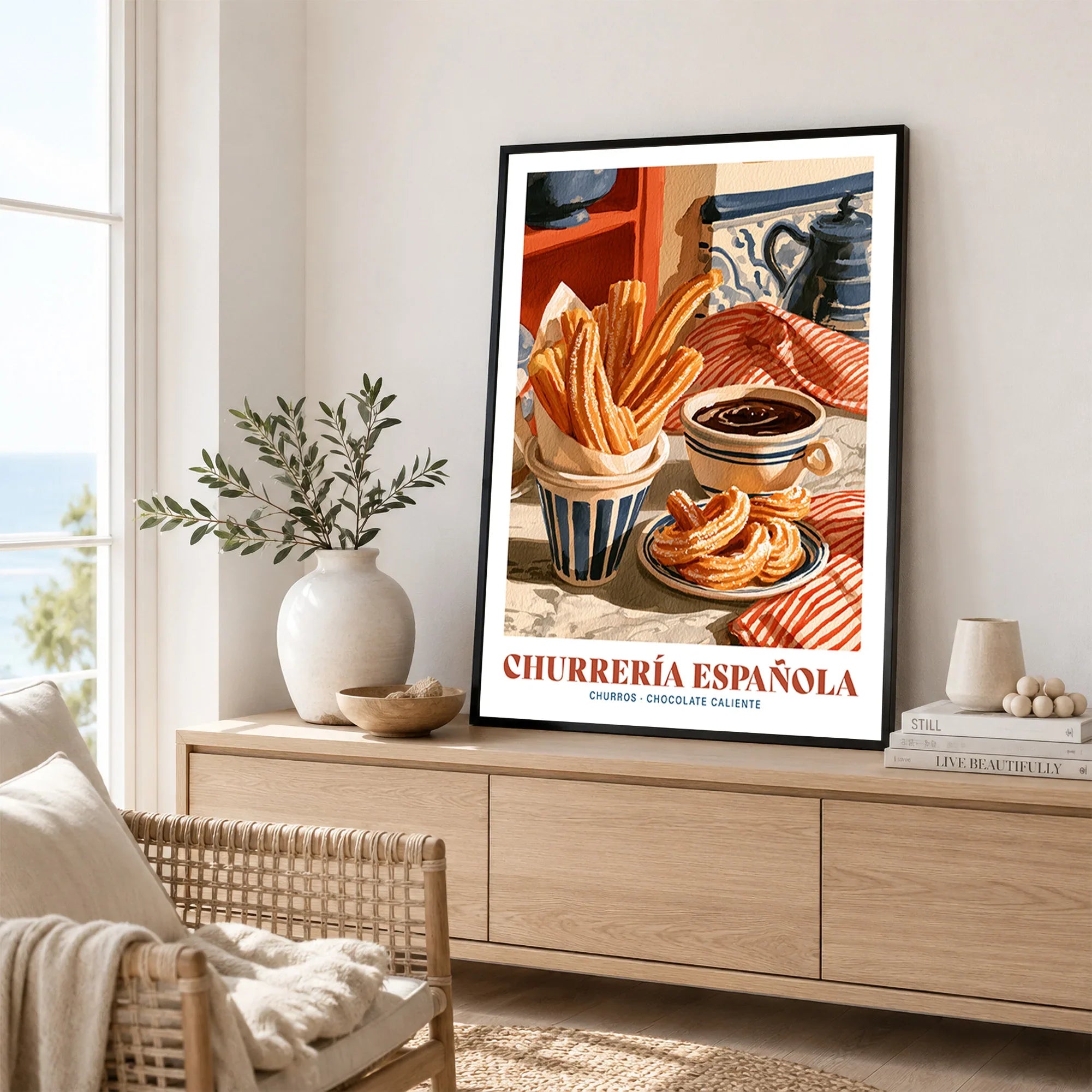Spanish Churreria Kitchen Wall Art - framed artwork living room lifestyle setting