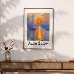 Claude Monet Art Print - Impressionist Sunrise Harbor Wall Art featuring a vibrant harbor scene at sunrise.