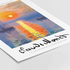 Claude Monet Art Print - Impressionist Sunrise Harbor Wall Art featuring a vibrant port scene at sunrise.
