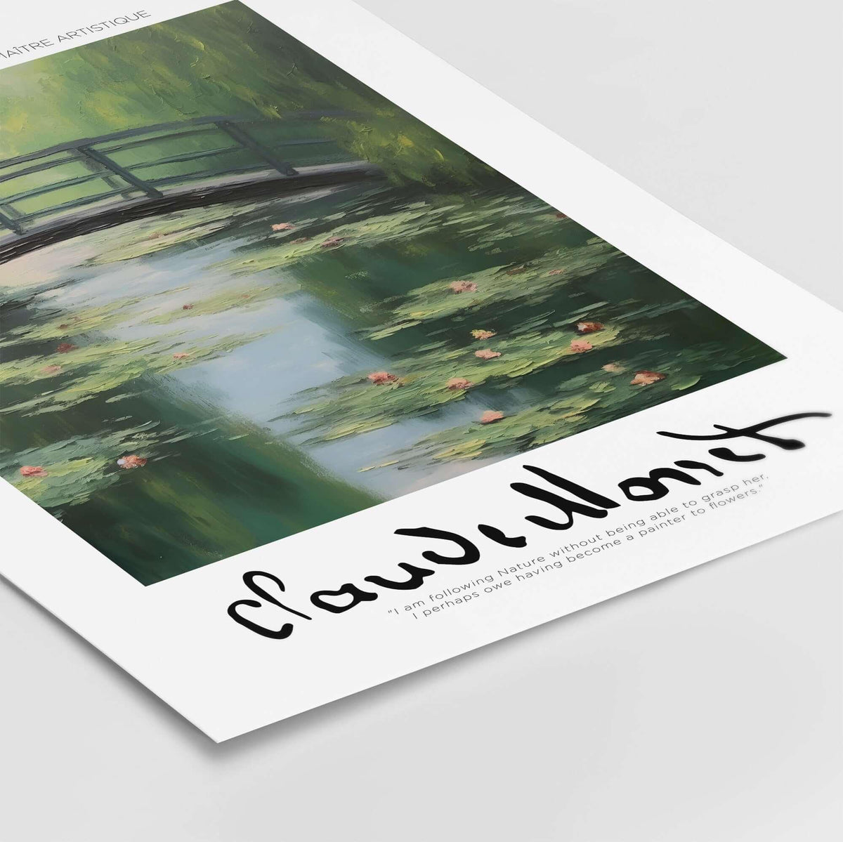 Claude Monet Art Print - Japanese Bridge Monet Water Lilies Print - Garden Pond Wall Art showcasing serene pond with water lilies.