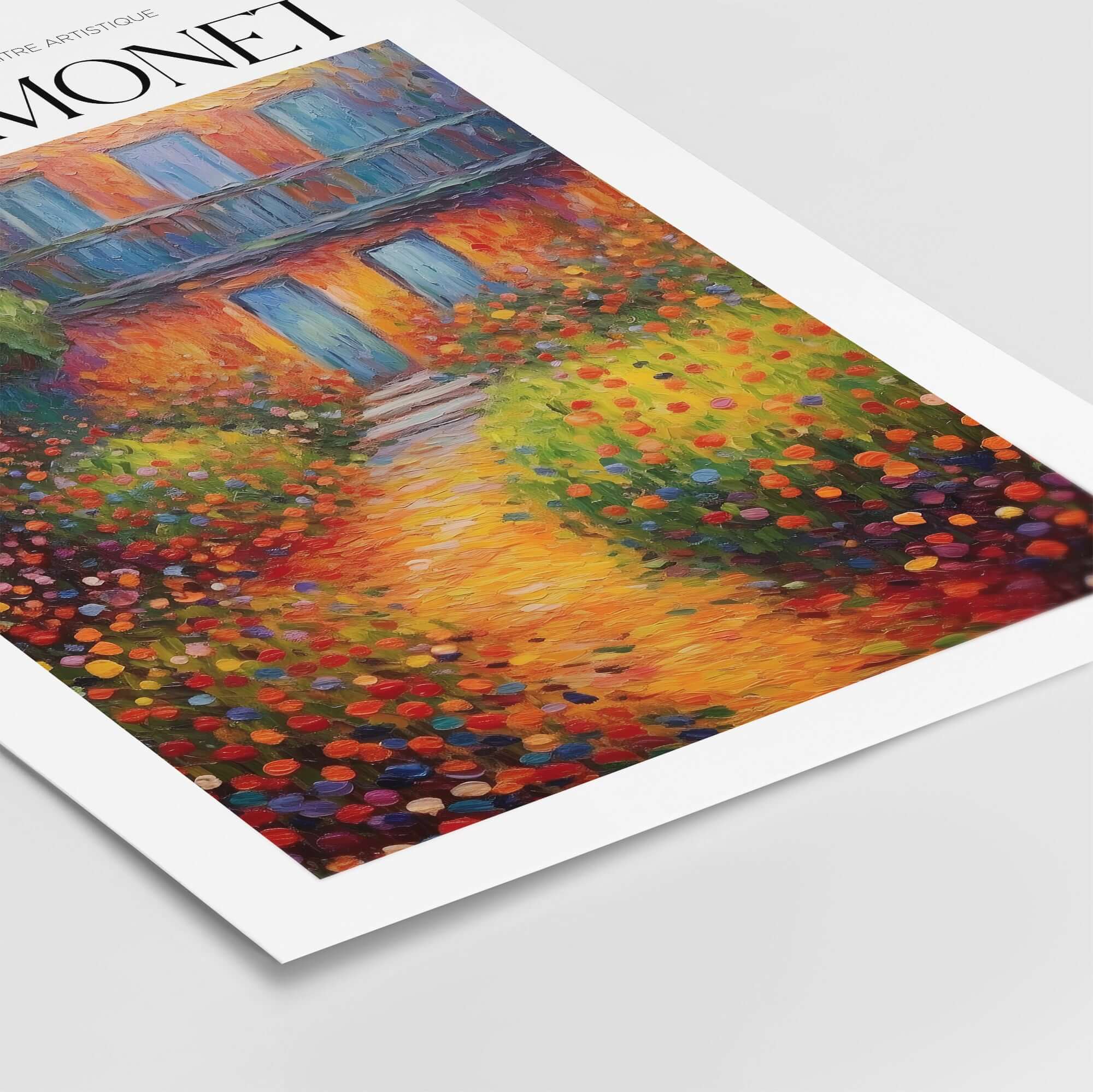 Claude Monet Poster Print - Wall Art for Room Decor - Impressionist Exhibition Print showcasing a vibrant garden scene.
