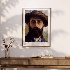 Claude Monet Self Portrait Wall Art - Impressionist Poster Print showcasing an expressive self-portrait of the artist.