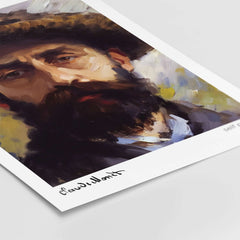Claude Monet Self Portrait Wall Art - Impressionist Poster Print featuring expressive brushstrokes and the artist's distinct features.