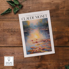 Claude Monet Wall Art Print - Vintage Home Decor Poster Impressionist Artwork featuring serene pond with water lilies.