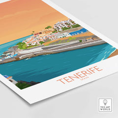 Tenerife Wall Art Print featuring vibrant coastal scenery of the Canary Islands. Perfect for home decor.