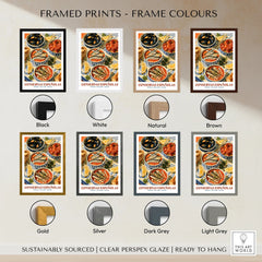 Spanish Conservas Kitchen Wall Art - framed print colour options