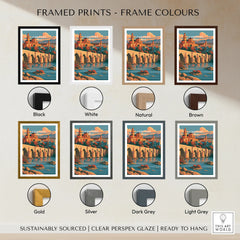 Cordoba Spain Skyline Travel Poster — framed print colour options
