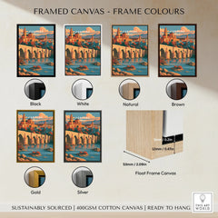 Cordoba Spain Skyline Travel Poster — framed canvas float frame colour options
