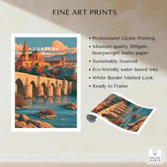 Cordoba Spain Skyline Travel Poster — fine art print unframed quality details