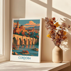 Cordoba Spain Skyline Wall Art — canvas print window setting with shadows flowers