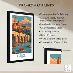 Cordoba Spain Skyline Wall Art — framed print details measurements quality details