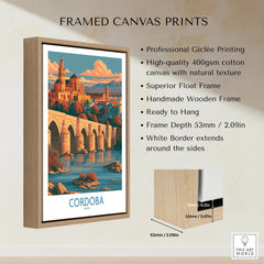 Cordoba Spain Skyline Wall Art — framed canvas float frame details quality