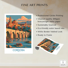 Cordoba Spain Skyline Wall Art — fine art print unframed quality details