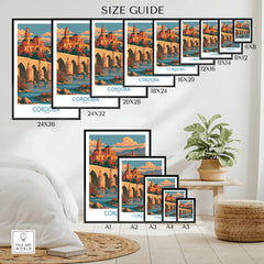 Cordoba Spain Skyline Wall Art — wall art poster size guide thisartworld