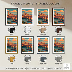 Cordoba Spain Sunset Travel Poster — framed print colour options