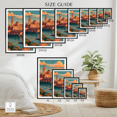 Cordoba Spain Sunset Travel Poster — wall art poster size guide thisartworld
