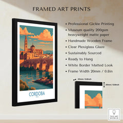 Cordoba Spain Sunset Wall Art — framed print details measurements quality details