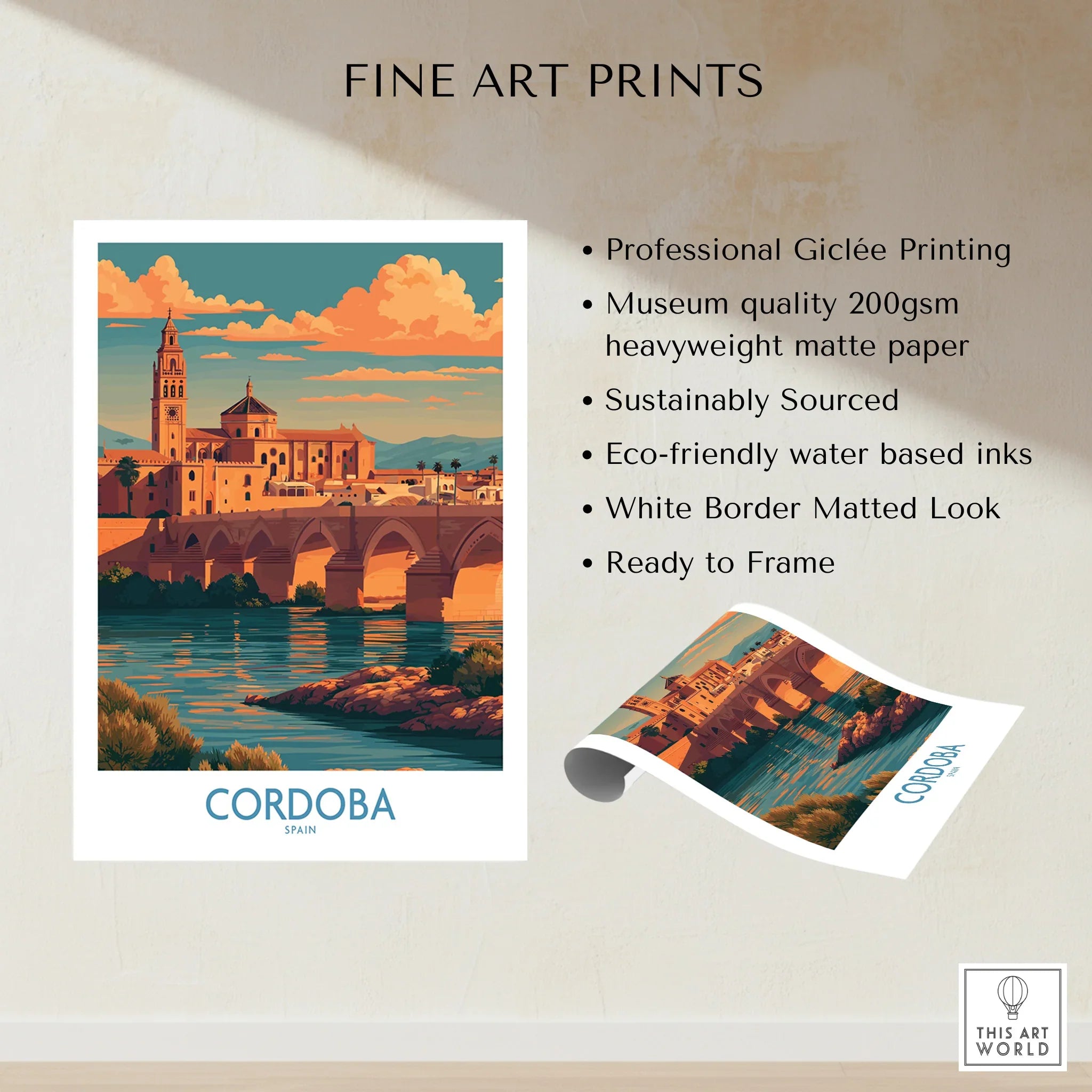 Cordoba Spain Sunset Wall Art — fine art print unframed quality details