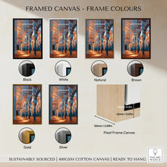 Cordoba Spain Mezquita Travel Poster — framed canvas float frame colour options